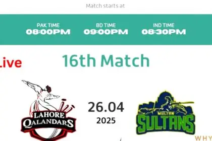 PSL 2025 Lahore Qalandars vs Multan Sultans – A Night of Fireworks at Gaddafi Stadium live