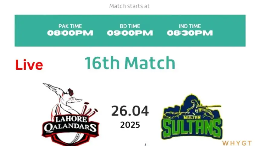 PSL 2025 Lahore Qalandars vs Multan Sultans – A Night of Fireworks at Gaddafi Stadium live